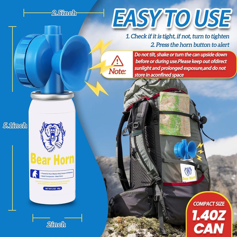 TatHello 1.4oz Bear Horn Self Defense,130dB Loud Mini Safety Bear Air Horn,Heard Up to 0.5-Miles Away,Bear Alarm Scare Bears, Ideal for Hiking,Camping and Outdoor Protection - Image 4